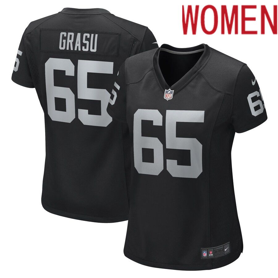 Women Las Vegas Raiders #65 Hroniss Grasu Nike Black Game Player NFL Jersey